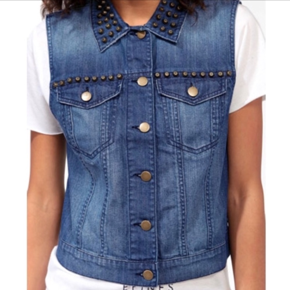 Forever 21 Studded Denim Vest